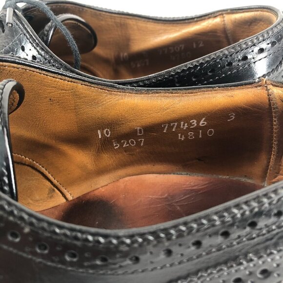 Allen Edmonds Black Sanford Leather Cap Toe Oxford Dress Shoes Size 10 D - Picture 8 of 9